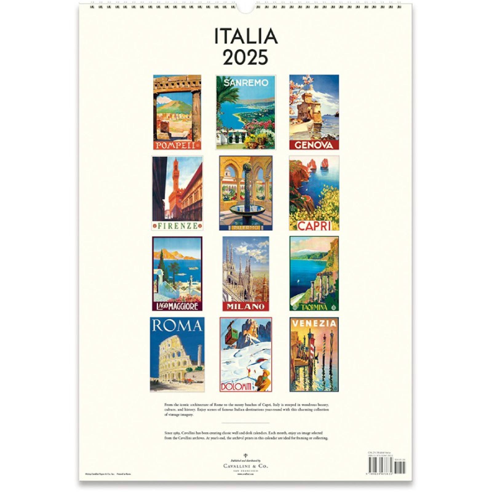 Italia Wall Calendar by Cavallini 2025 thumbnails