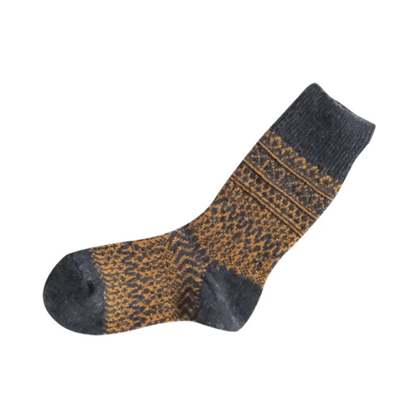 Japanese Wool Jacquard Socks In Navy