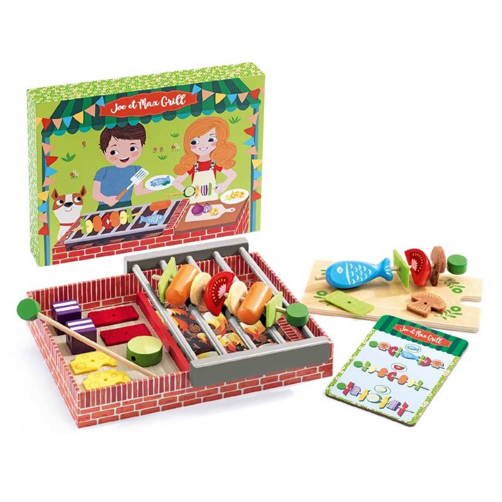 Joe & Max Grill - Wooden Play Food Set By Djeco 4+ thumbnails