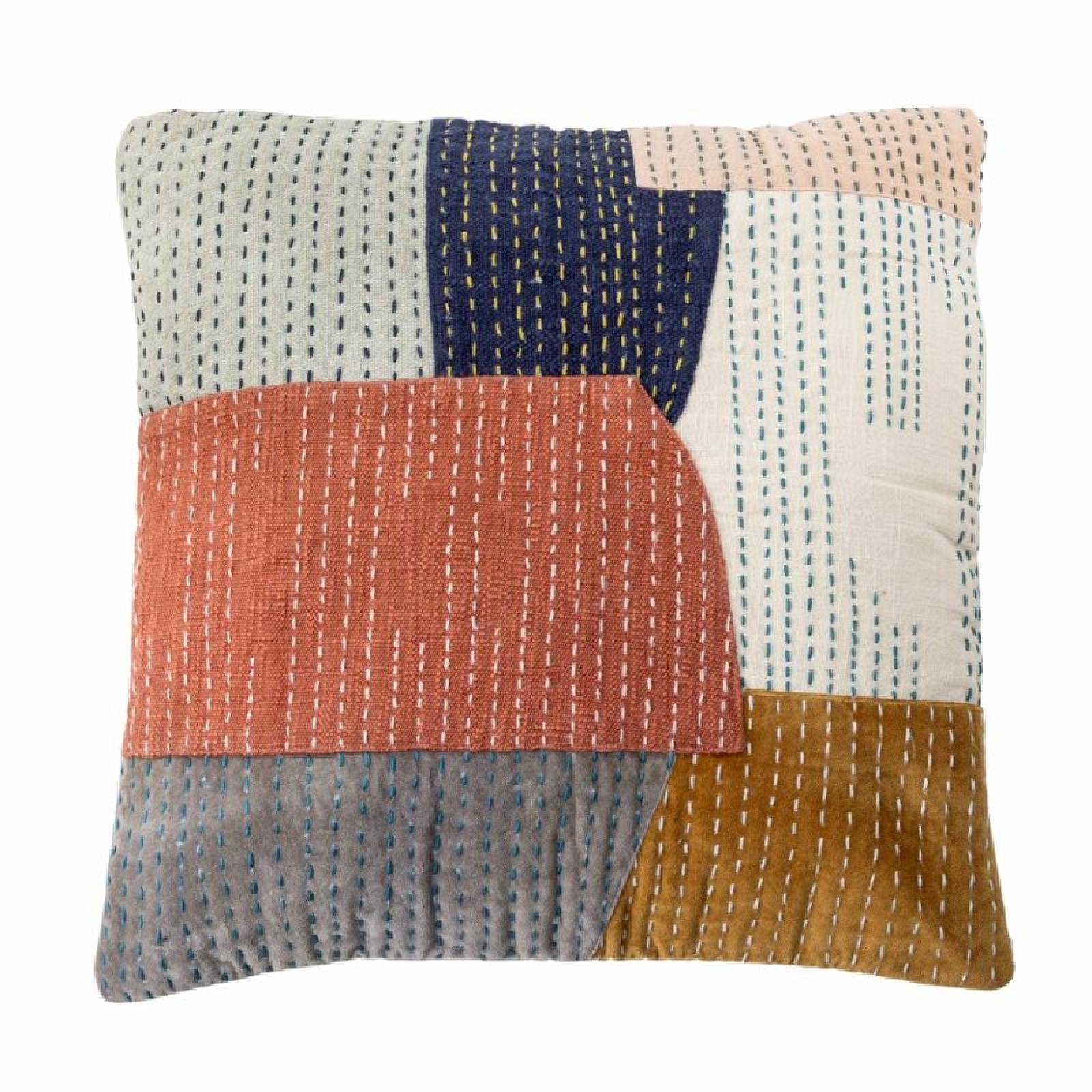 Kantha Patchwork Embroidered Cushion 50x50cm