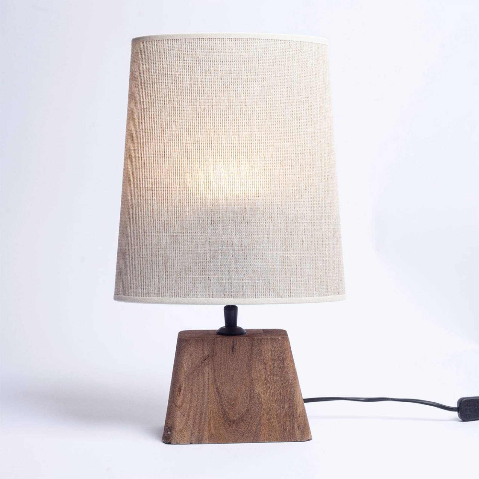 Kardan Wooden Angular Lamp With Tall Flared Shade thumbnails