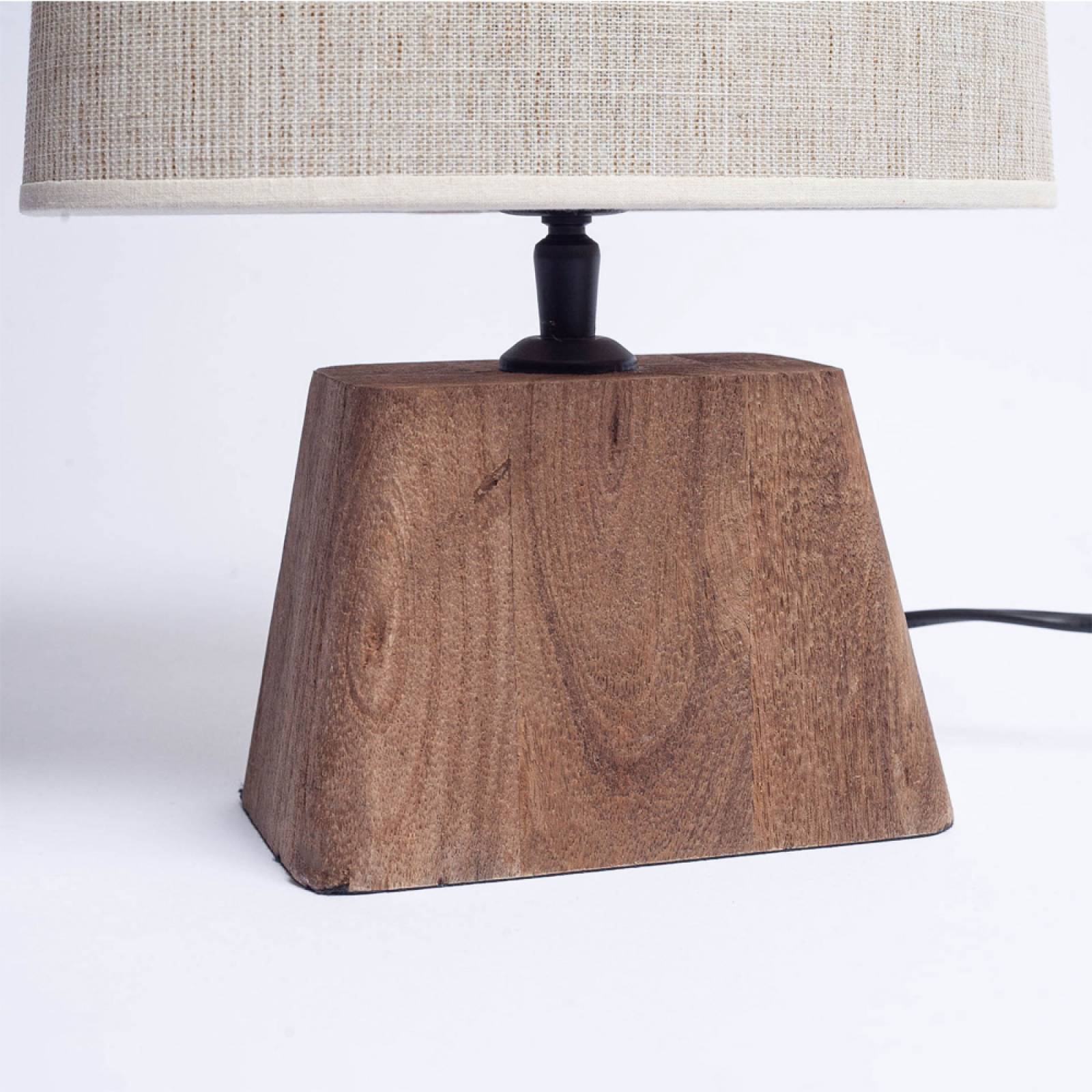 Kardan Wooden Angular Lamp With Tall Flared Shade thumbnails