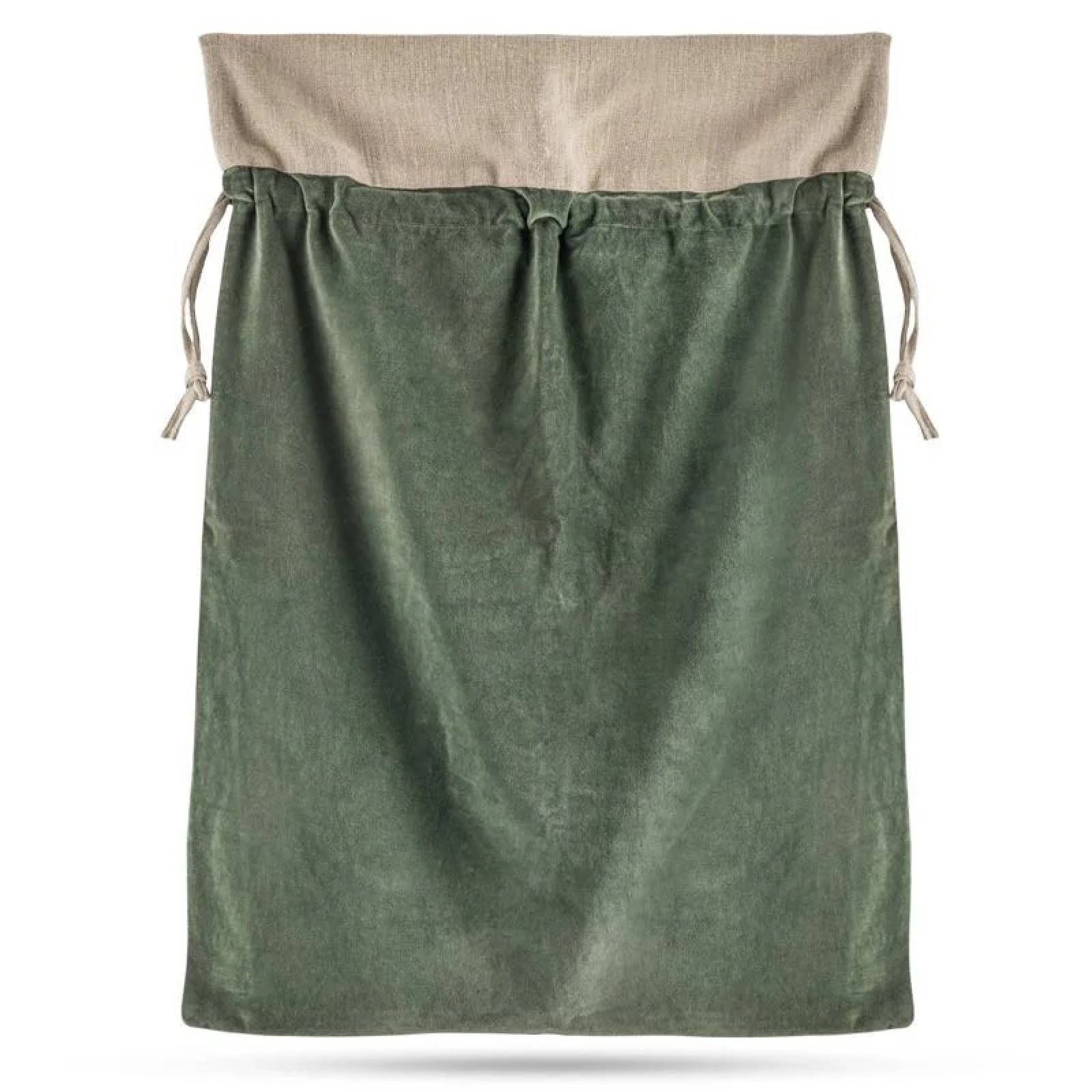 Karru Cotton Velvet Christmas Sack In Forest Green thumbnails