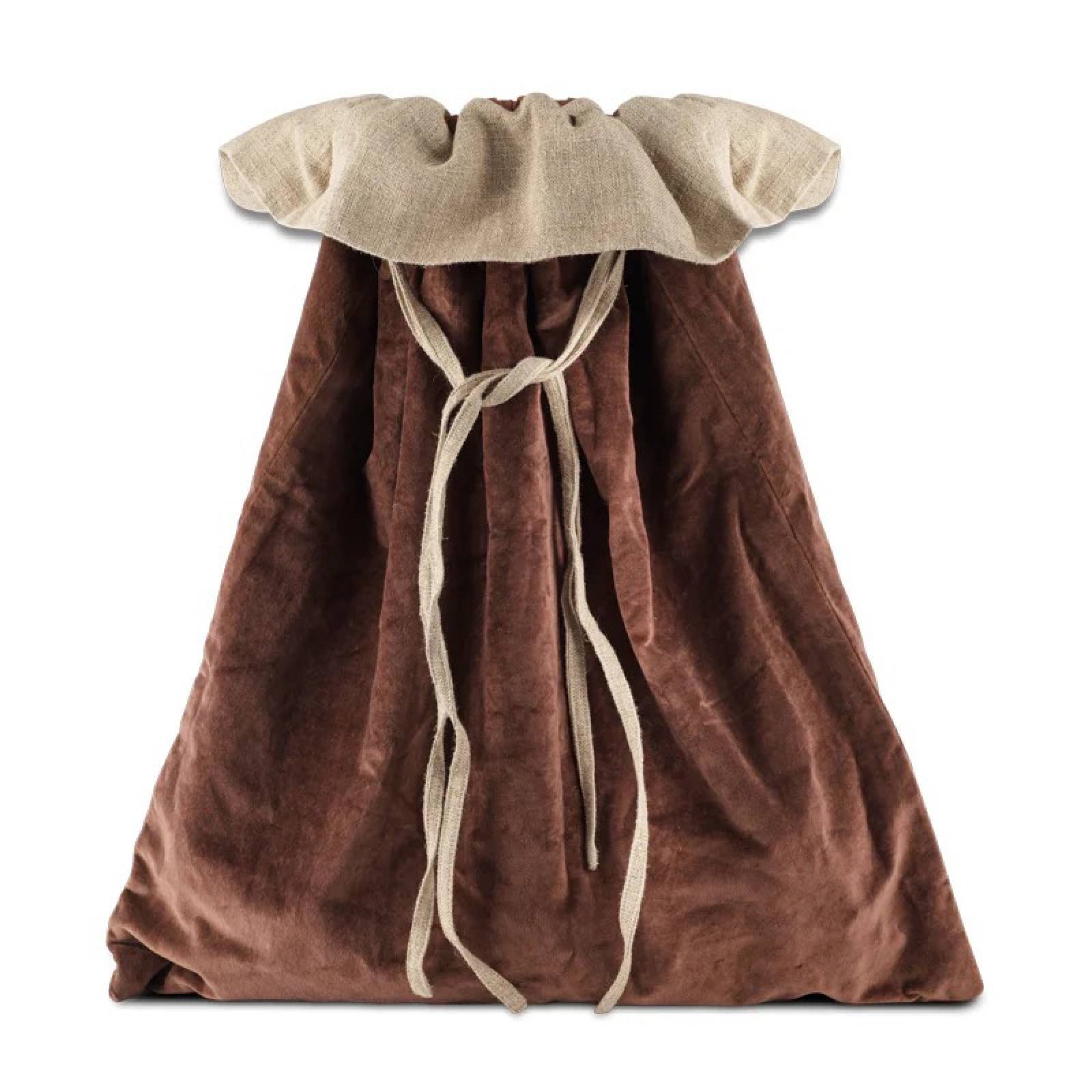 Karru Cotton Velvet Christmas Sack In Rich Mocha thumbnails