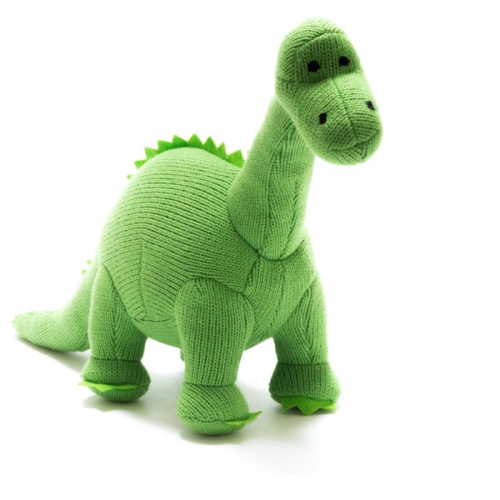 Knitted Diplodocus Dinosaur Soft Toy In Green 0+