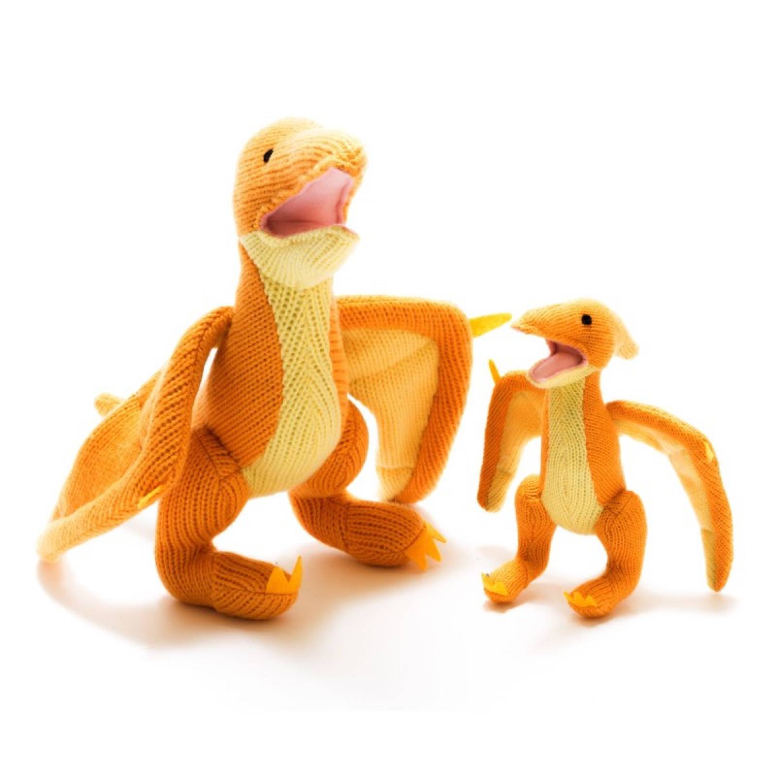 Knitted Yellow Pterodactyl Dinosaur Soft Toy 0+ thumbnails