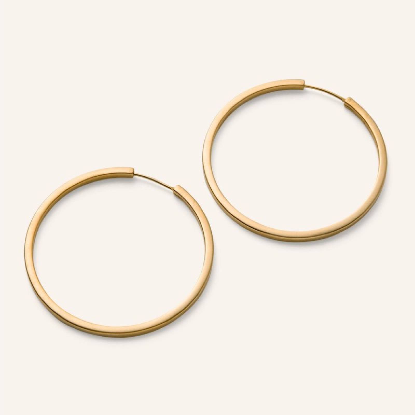 Large Circle Line Hoop Earrings In Gold By Pernille Corydon