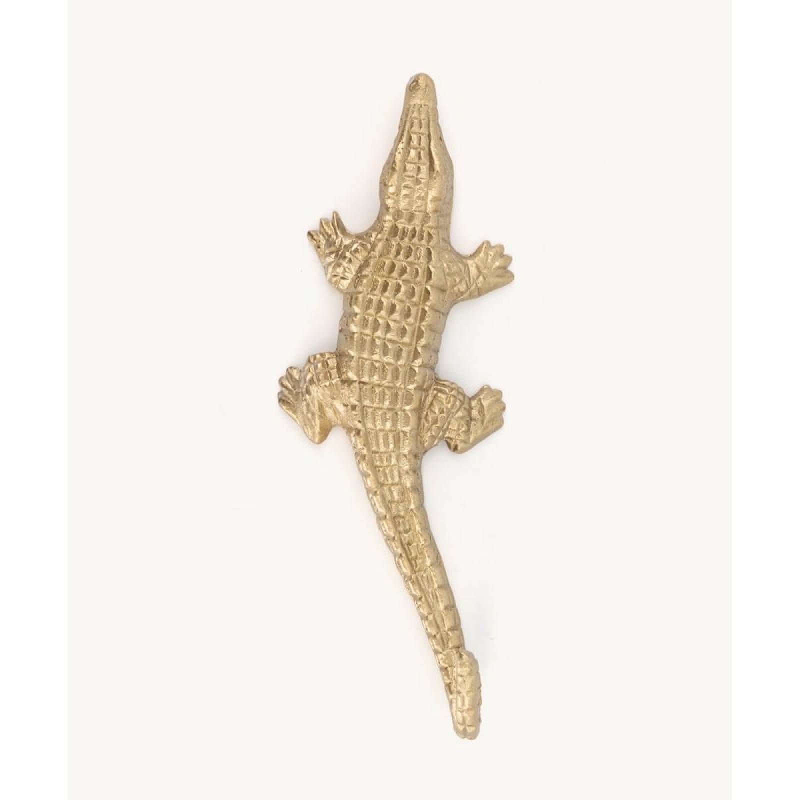 Large Crocodile Shaped Brass Hook