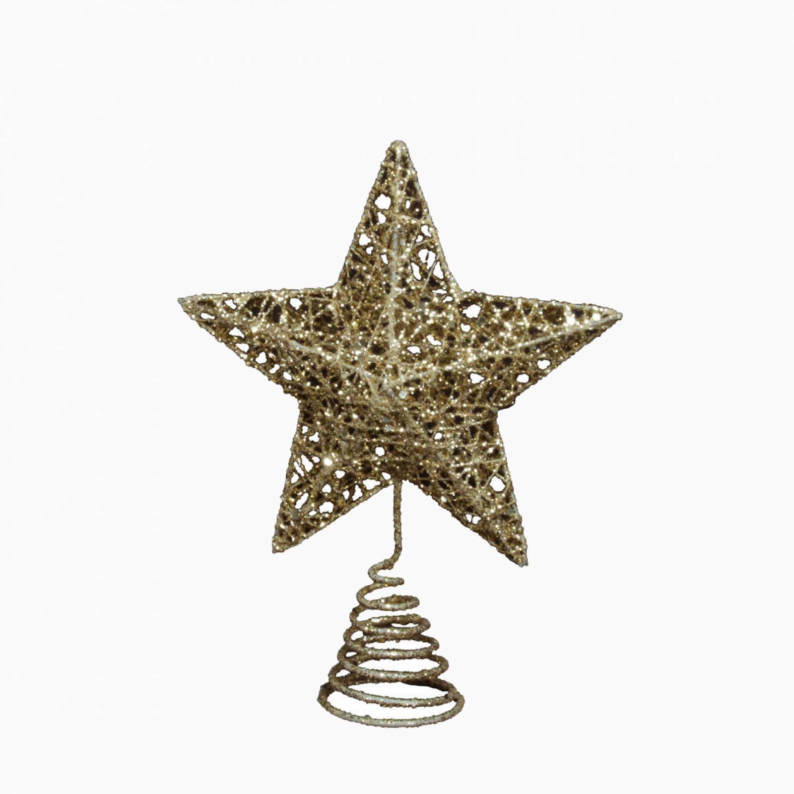 Small Gold Glitter Star Tree Topper Decoration