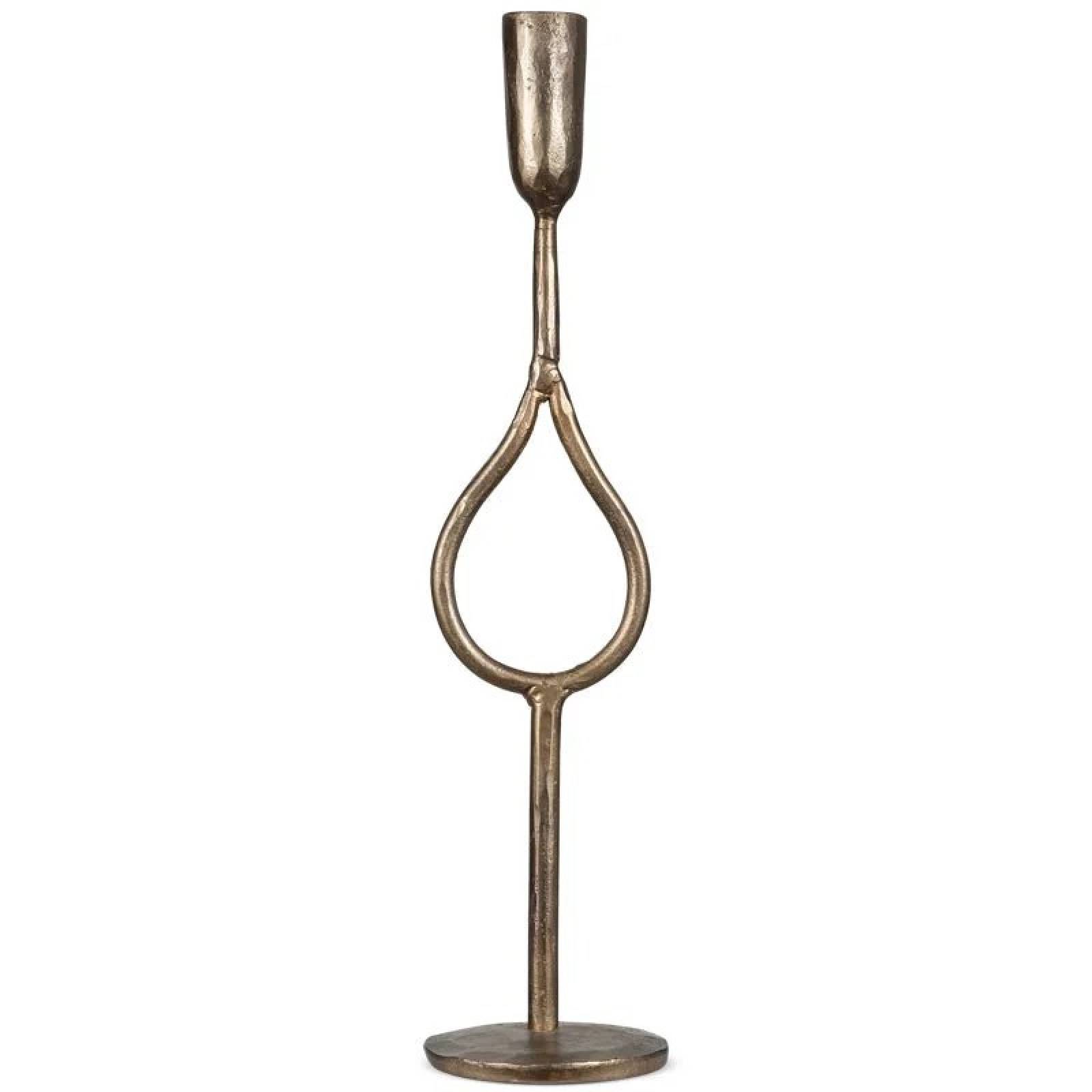 Large Padook Candlestick Holder In Antique Brass