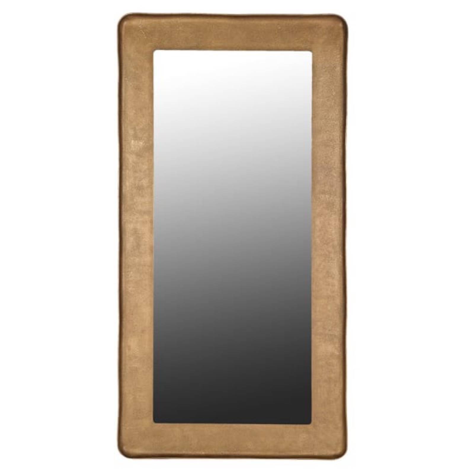 Large Rectangular Leaner Mirror In Gold With Hammered Finish