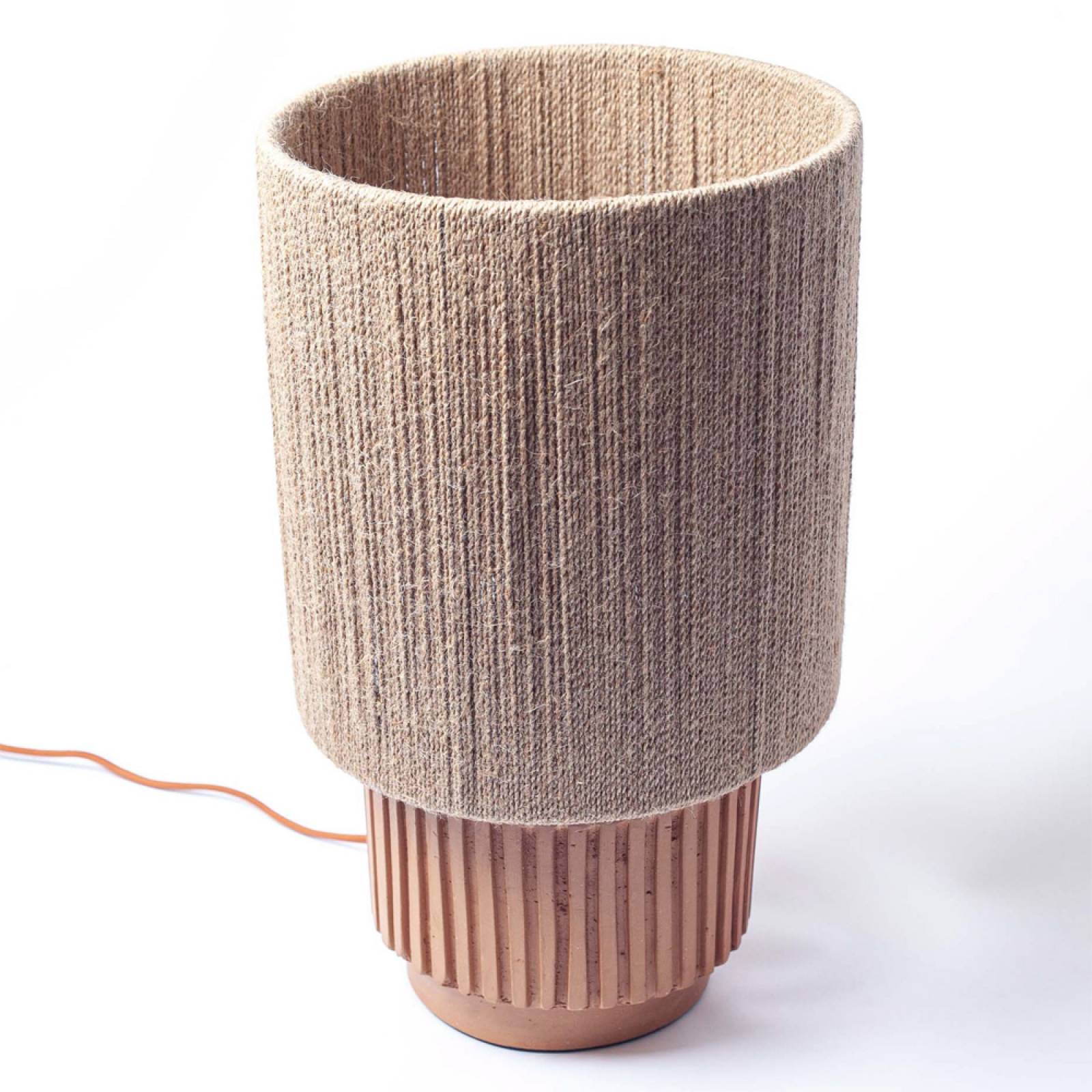 Large Terracotta Table Lamp With Jute Shade H:42cm thumbnails