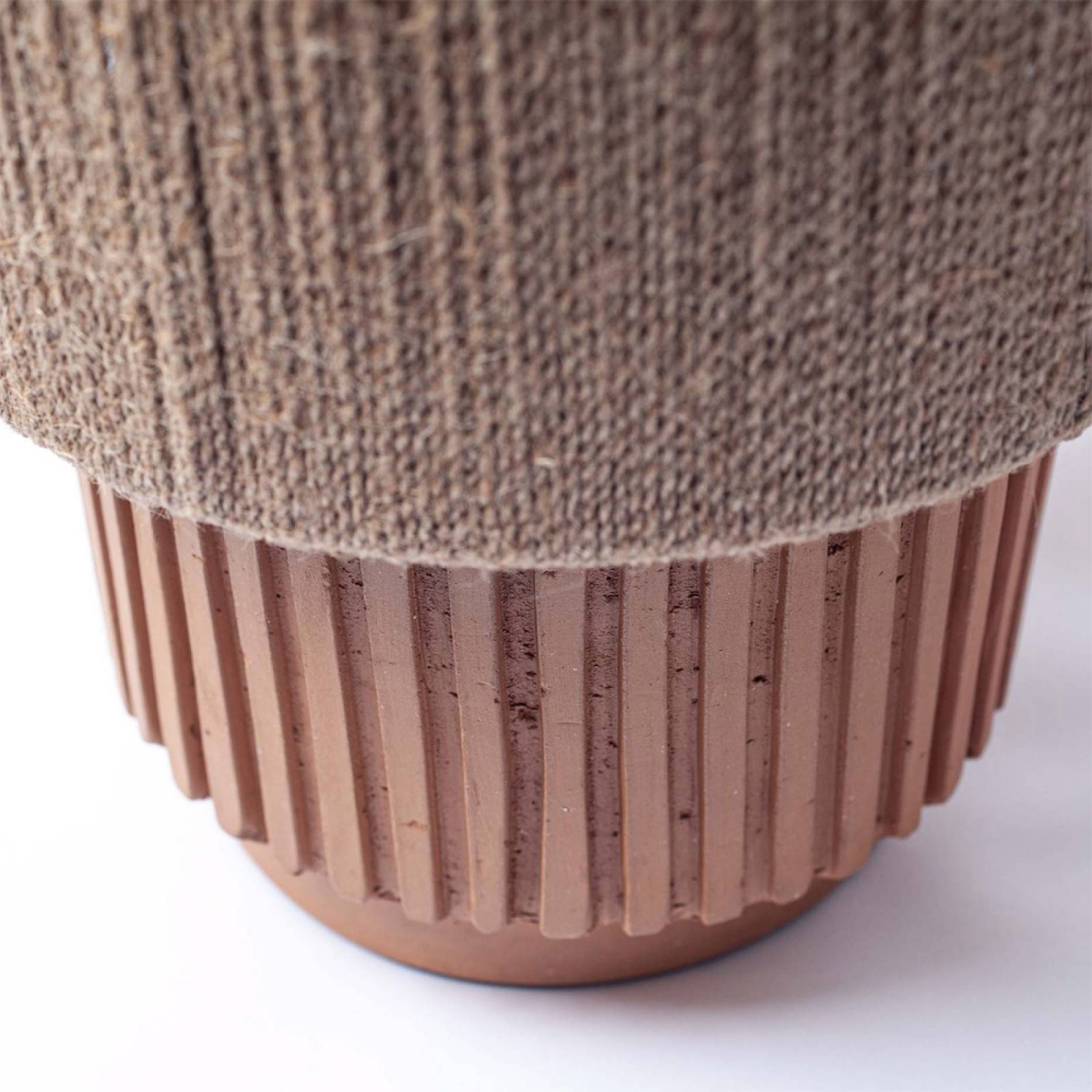 Large Terracotta Table Lamp With Jute Shade H:42cm thumbnails