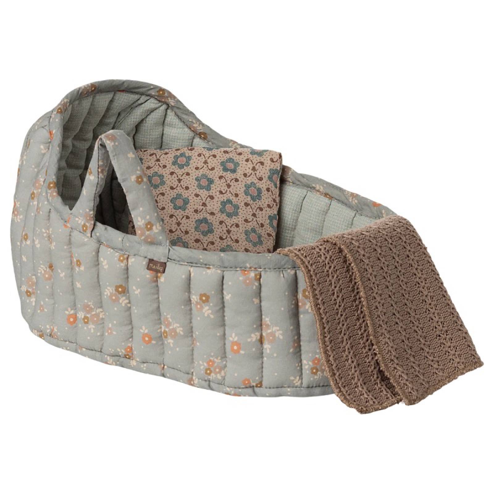 Large Toy Carry Cot In Blue by Maileg 0+
