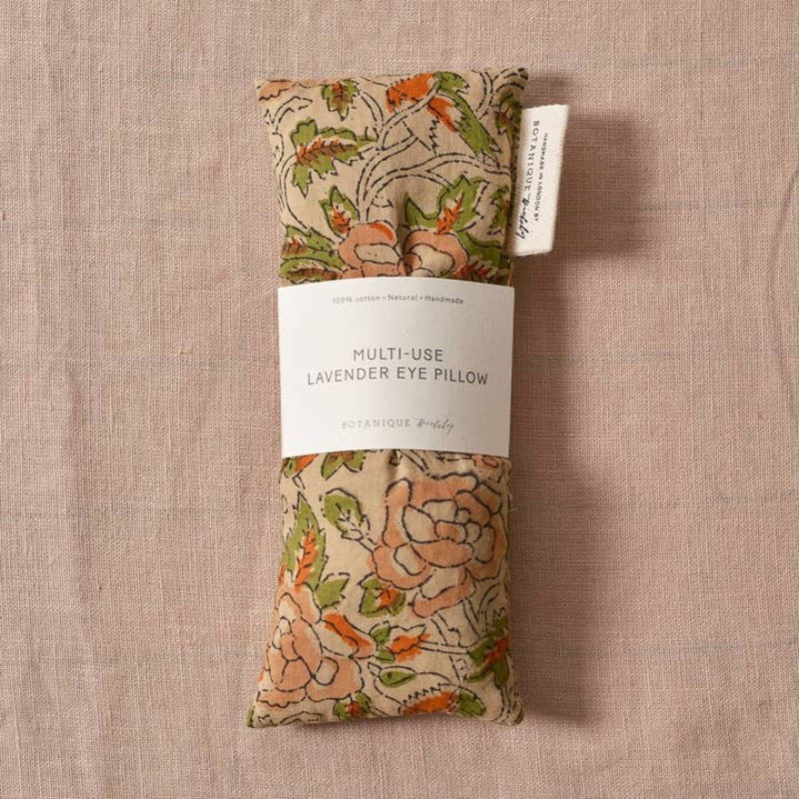 Lavender Eye Pillow In Pink & Green Block Print