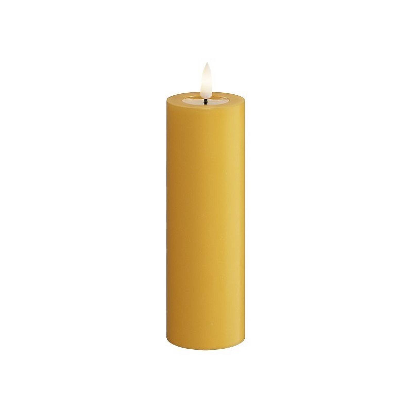 LED Pillar Candle In Curry 5x15cm