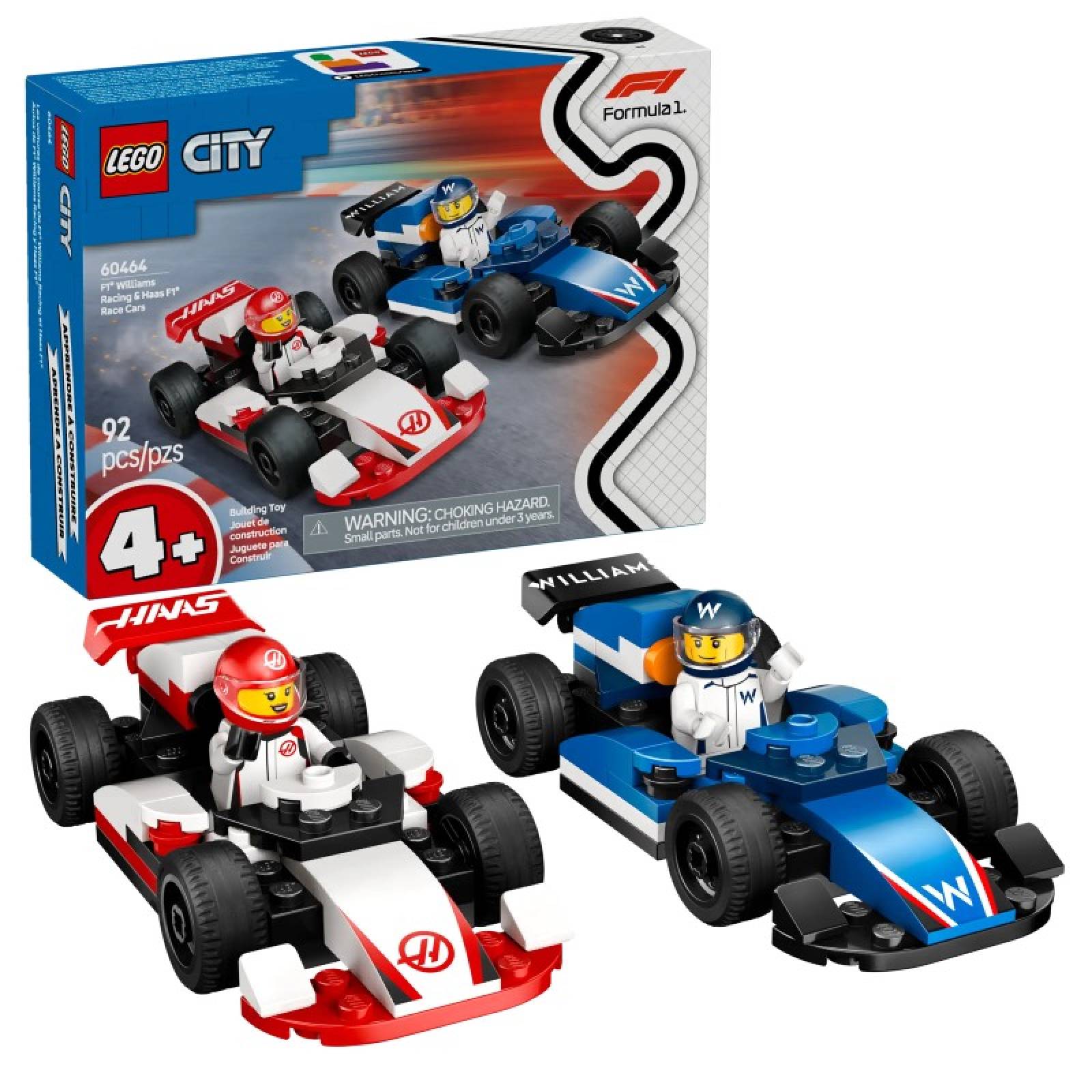 LEGO F1® Williams Racing & Haas F1® Race Cars 60464 4+