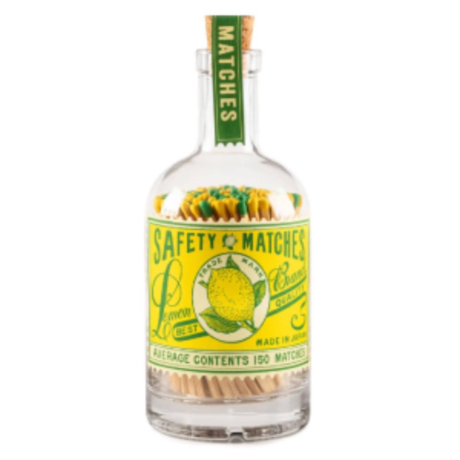 Lemon Stamp - Matches In Glass Bottle