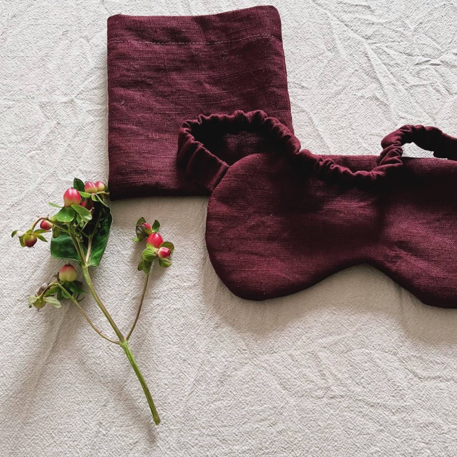 Linen Sleep Mask In Mulberry