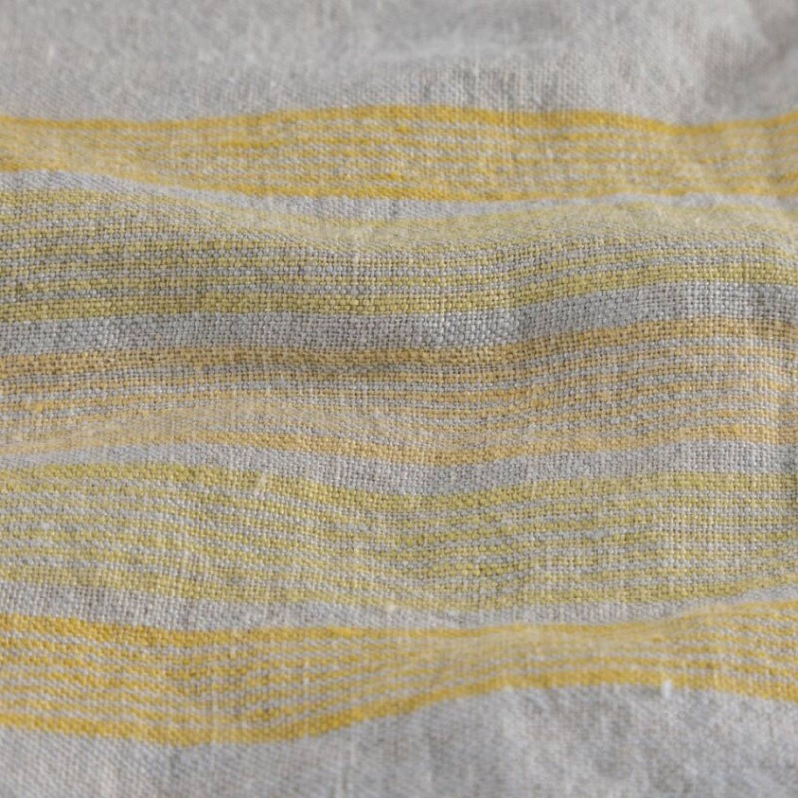 Linen Tea Towel In Pale Blue With Yellow Stripes thumbnails