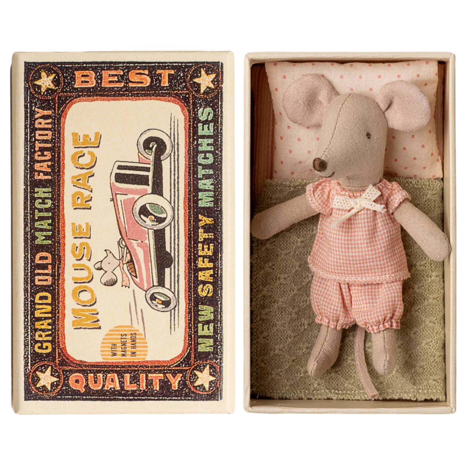 Little Sister Mouse In Matchbox By Maileg 3+