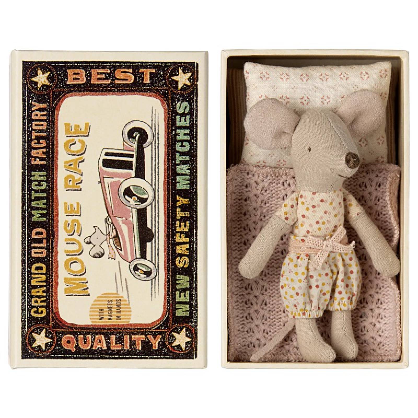 Little Sister Mouse In Matchbox By Maileg 3+