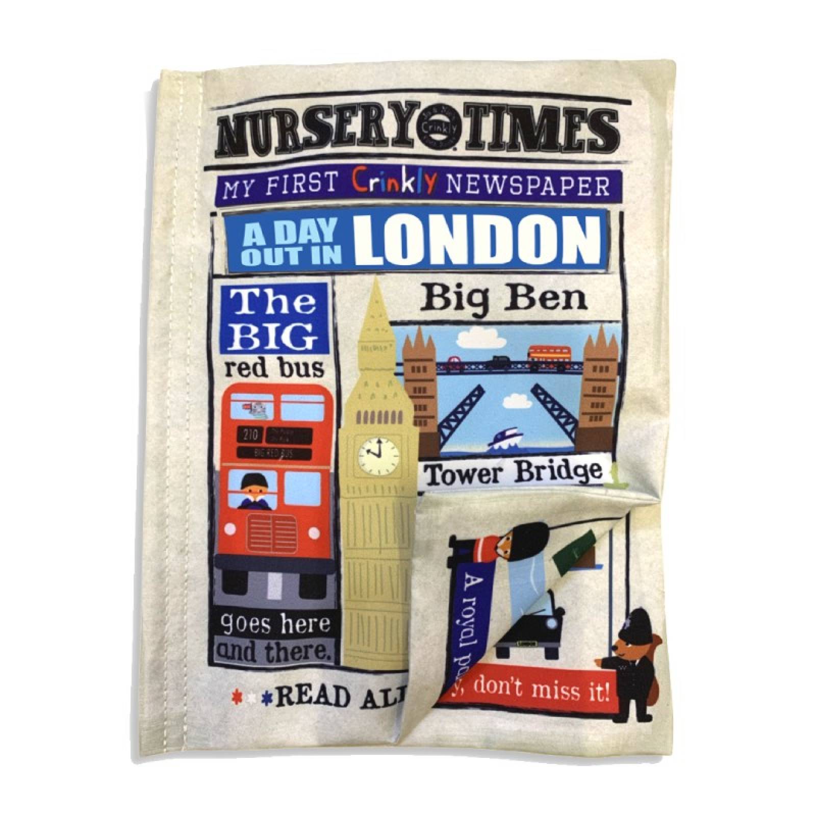 London - Nursery Times Crinkly Newspaper Baby Toy 0+