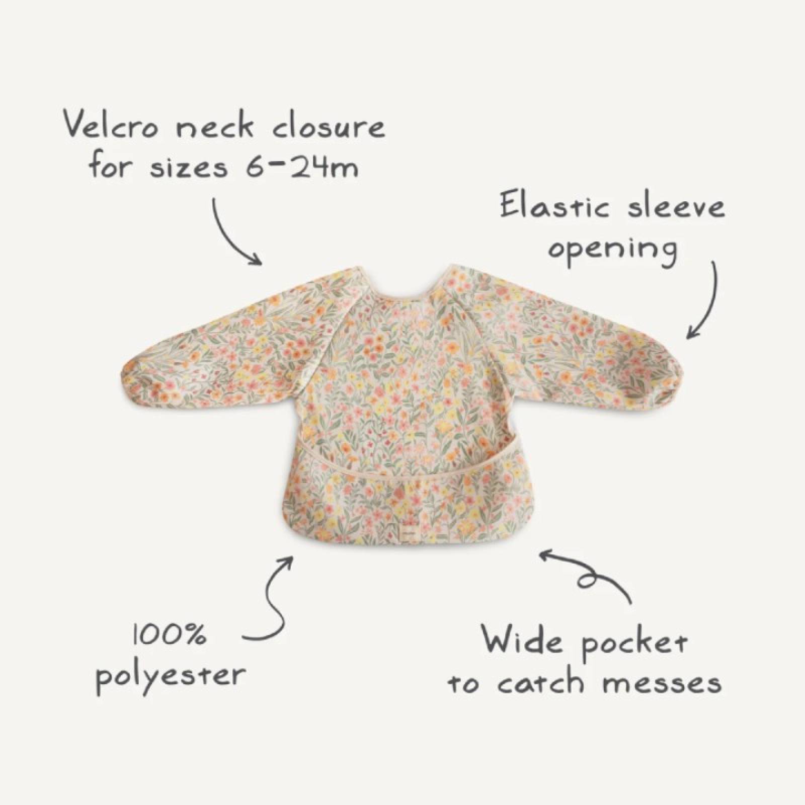 Long Sleeve Bib In Retro Flowers 6m+ thumbnails