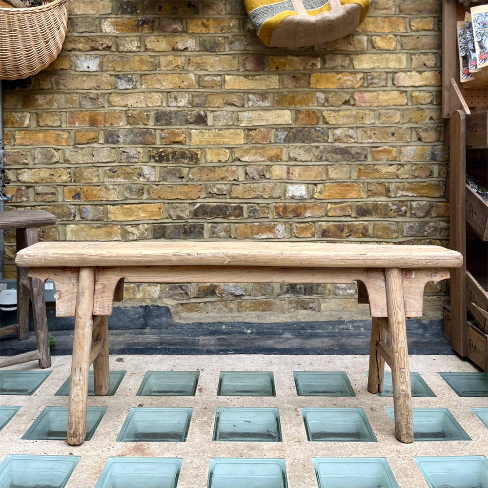 Long Slim Reclaimed Wooden Bench L:119cm thumbnails