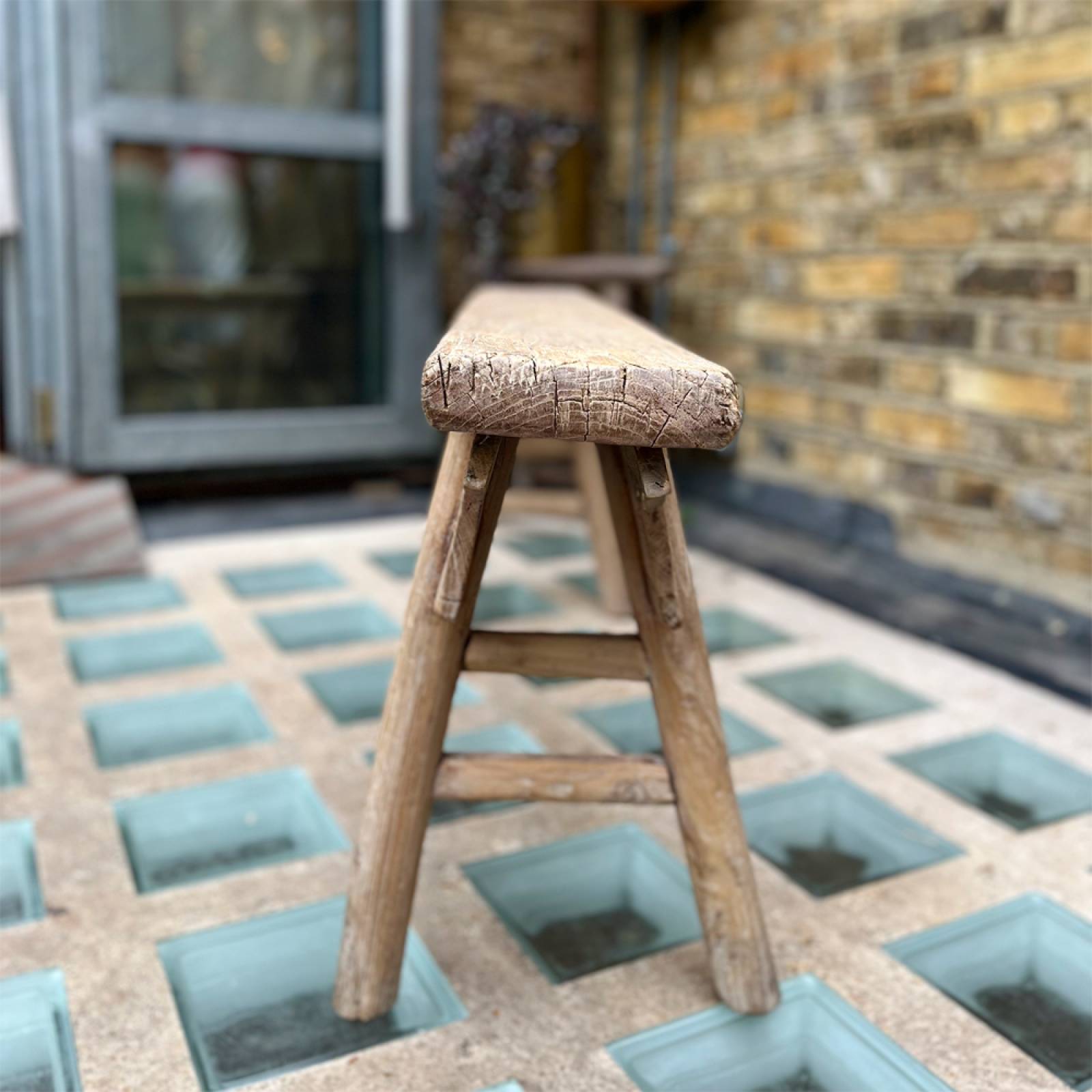 Long Slim Reclaimed Wooden Bench L:119cm thumbnails