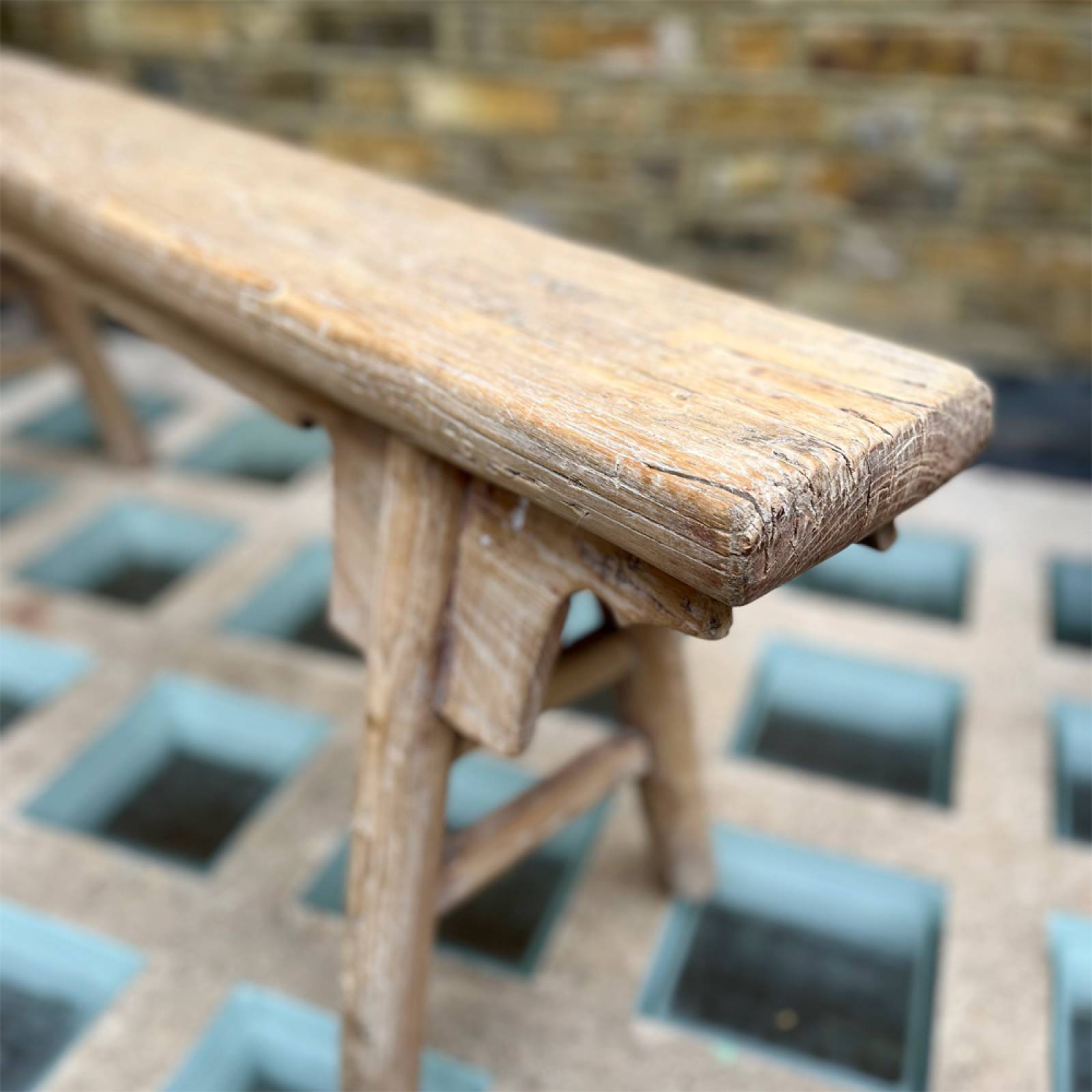 Long Slim Reclaimed Wooden Bench L:119cm thumbnails