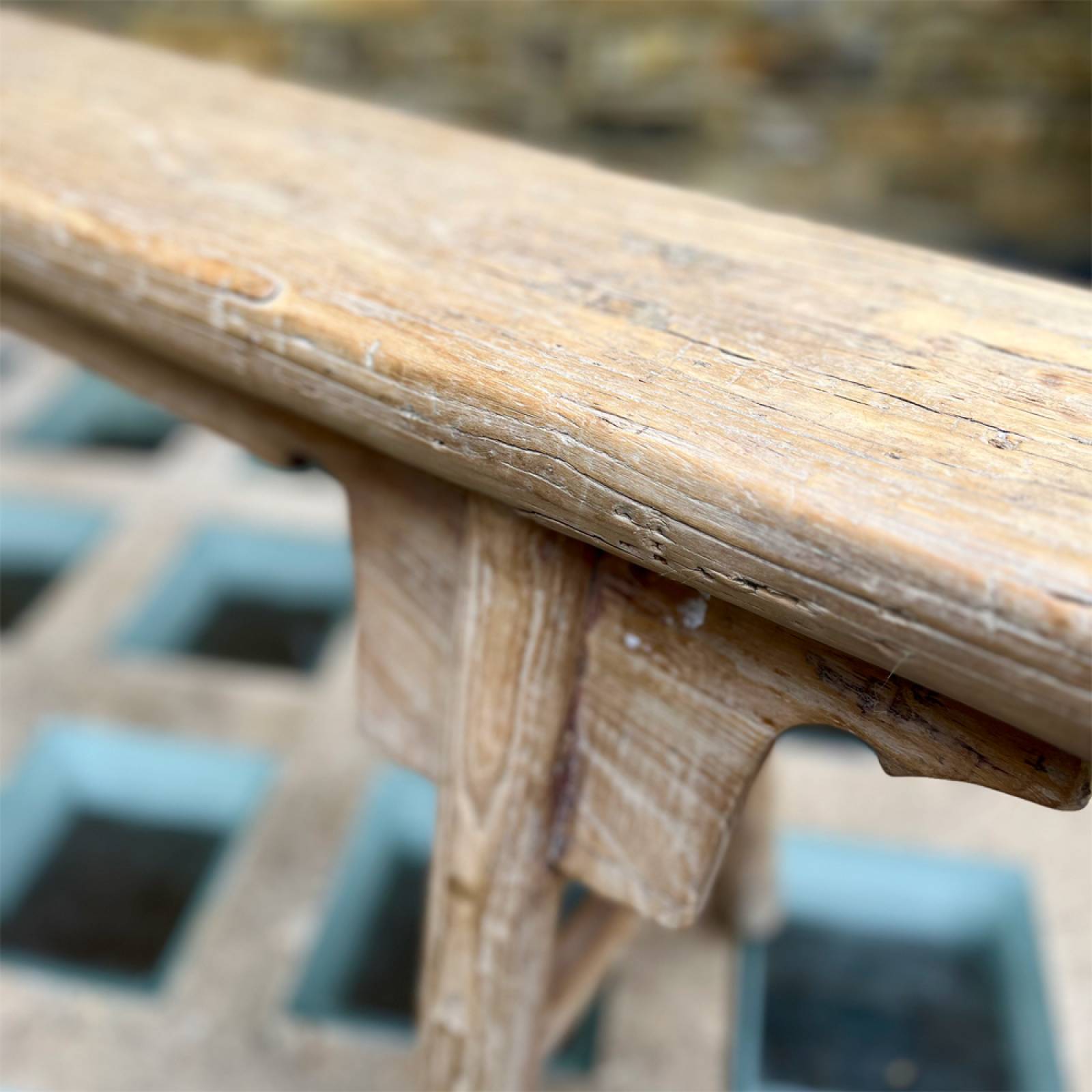 Long Slim Reclaimed Wooden Bench L:119cm thumbnails