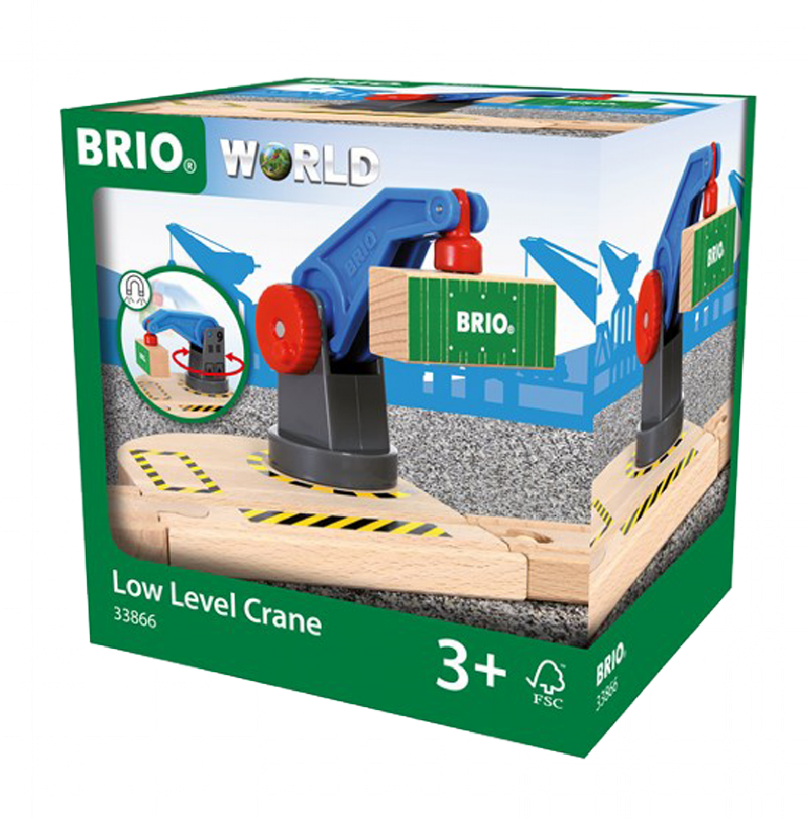 Low Level Crane BRIO Wooden Railway Age 3+
