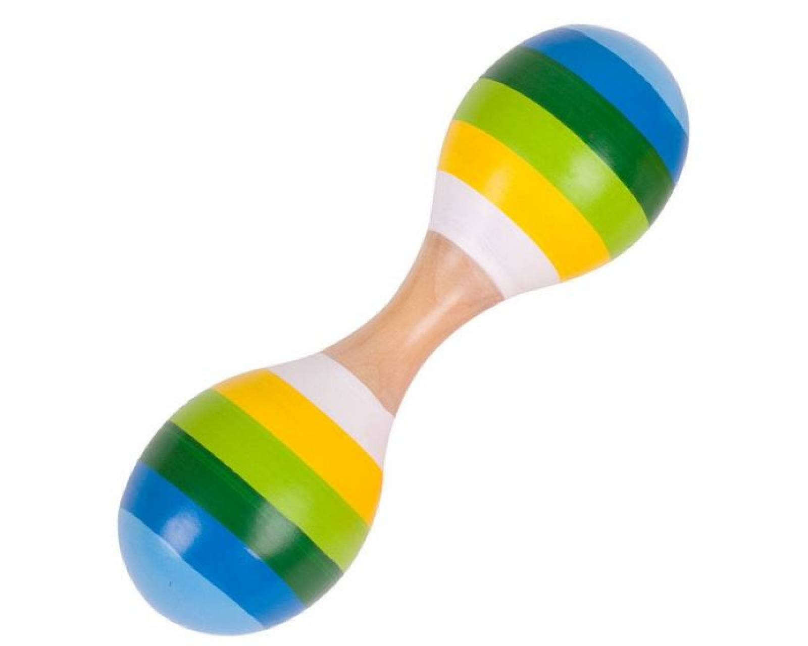 Twin Ended Single Maraca Painted Wooden Instrument