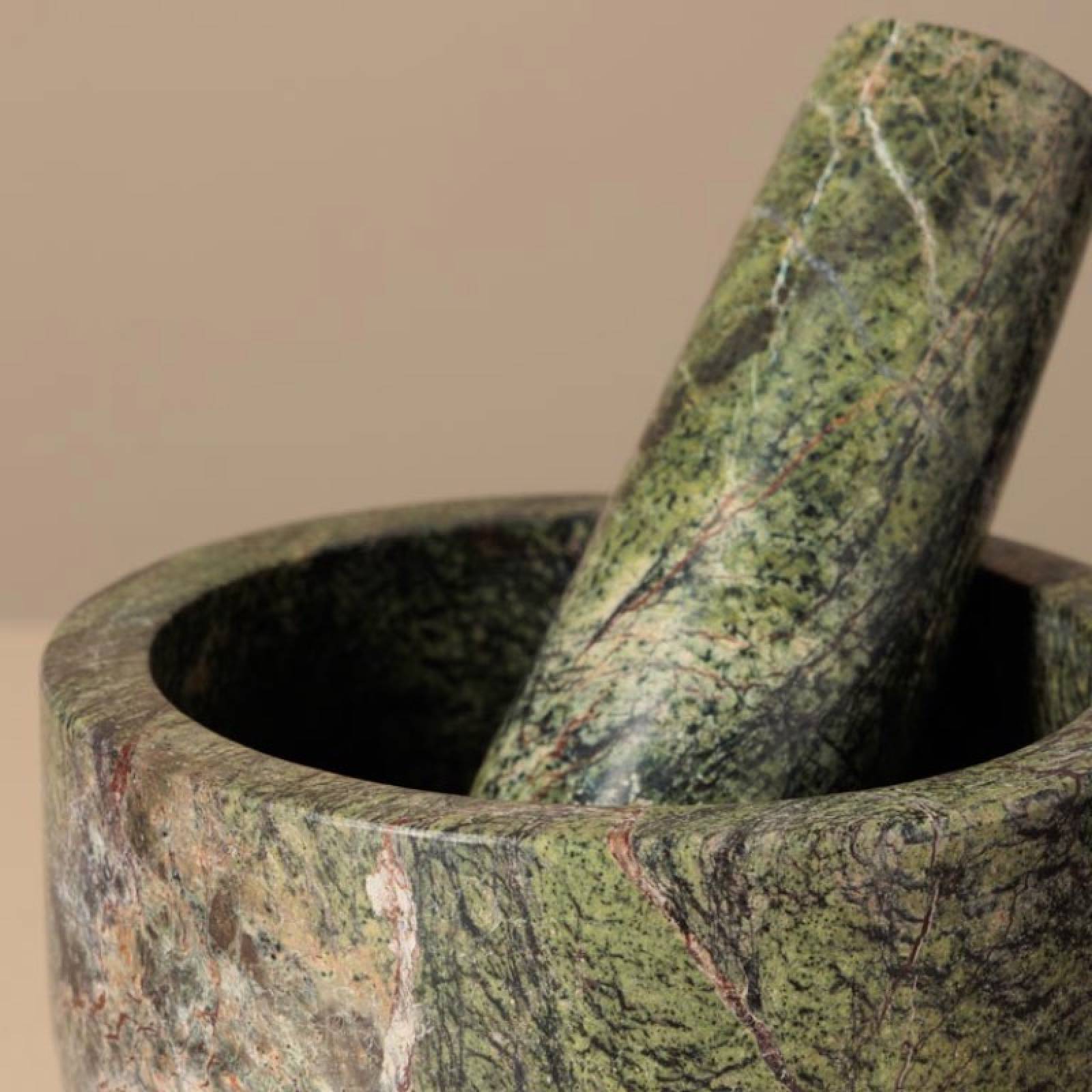 Marble Pestle & Mortar In Forest Green thumbnails