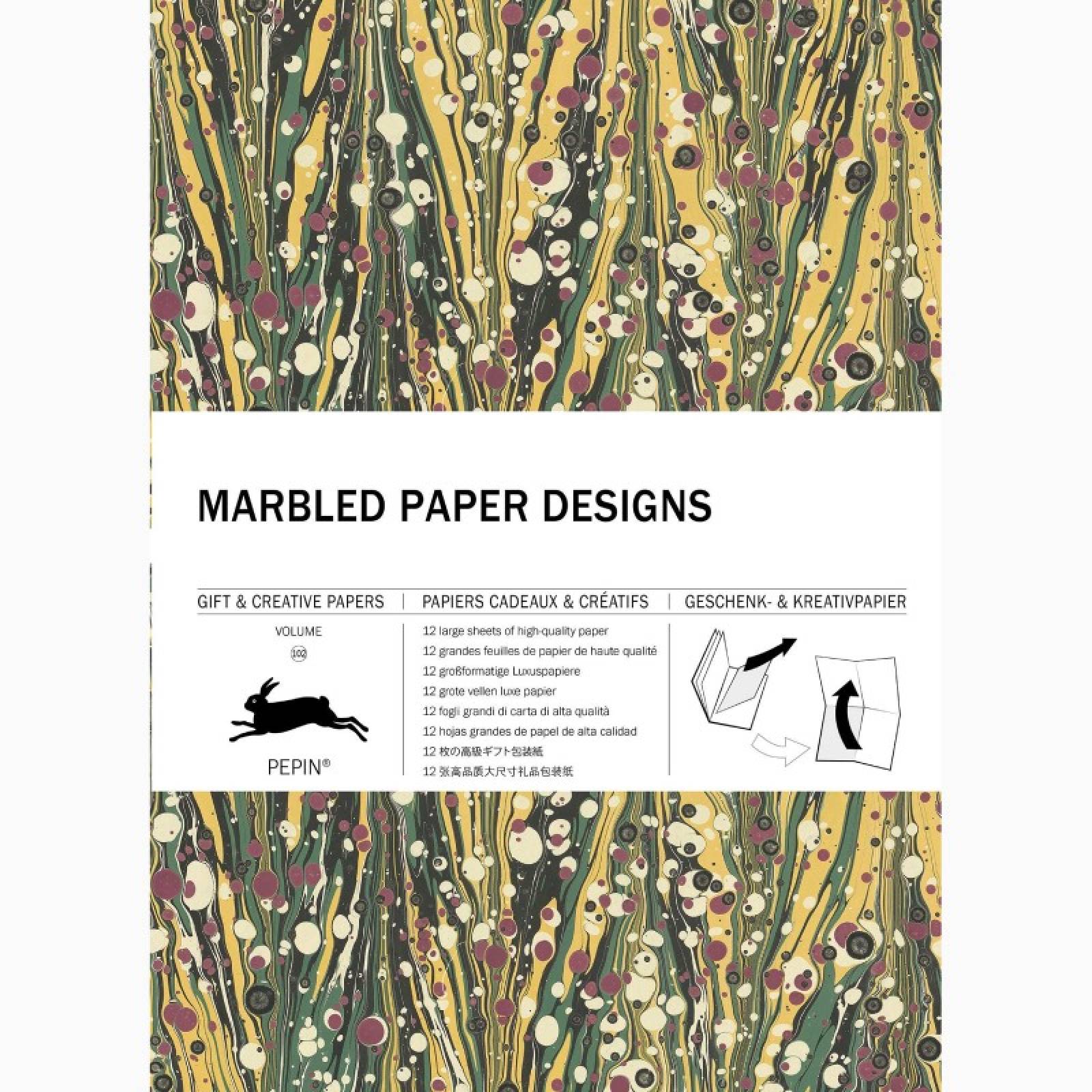 O/stock Marbled Paper Designs - Pepin Book Of Gift Wrap