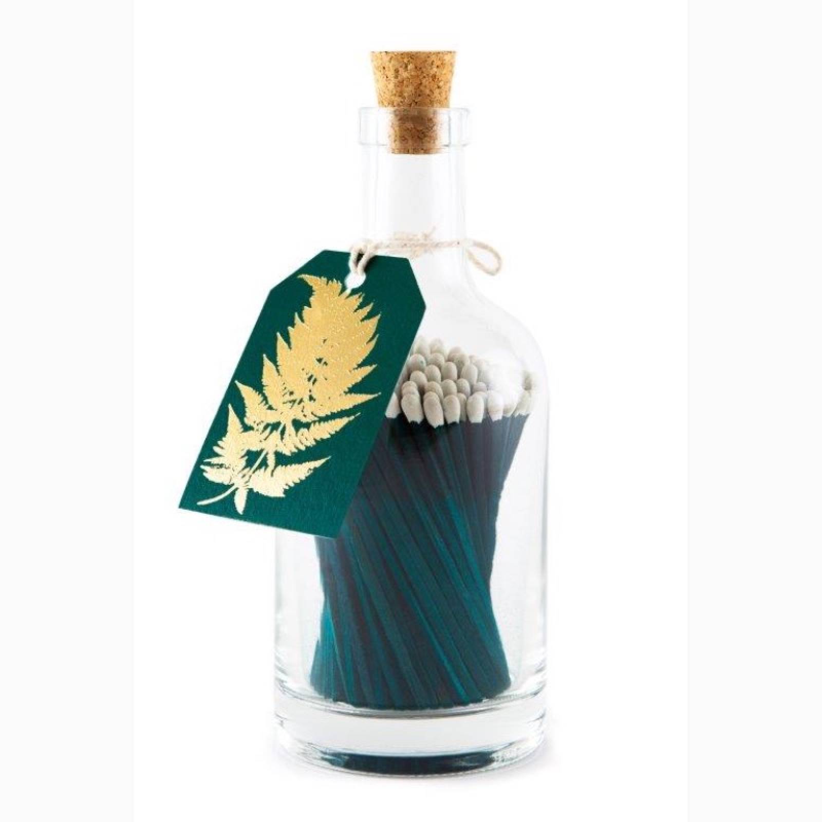 Matches In Glass Bottle - Gold Fern