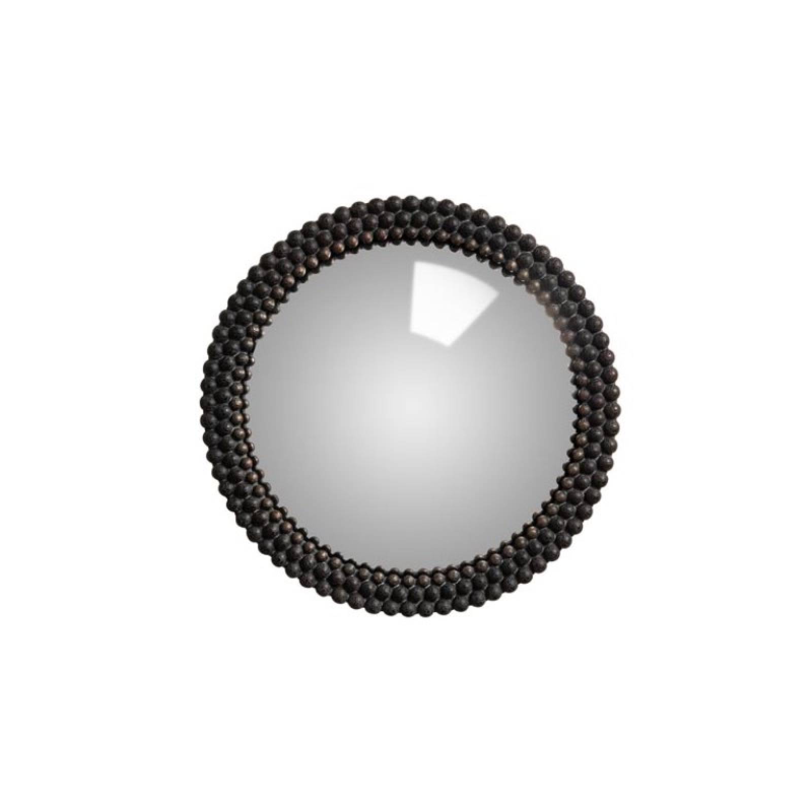 Medium Bobble Textured Convex Mirror In Black 20.5cm