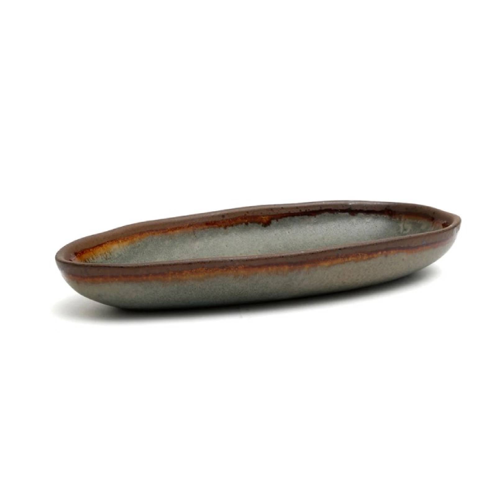 Medium Oval Stoneware Serving Platter with Rustic Glaze thumbnails
