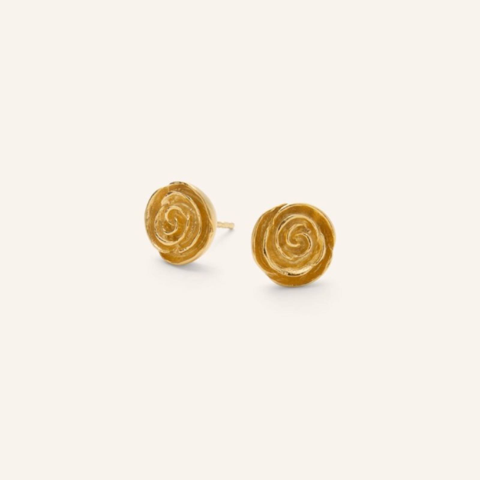 Medium Rose Stud Earrings In Gold By Pernille Corydon