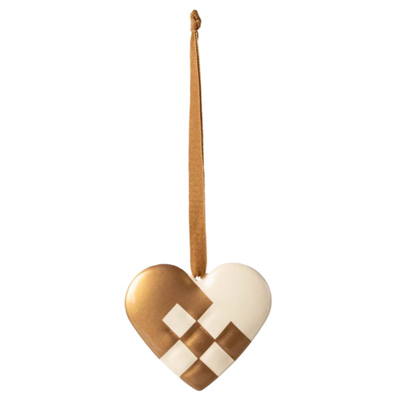 Metal Gold Heart Hanging Christmas Decoration By Maileg