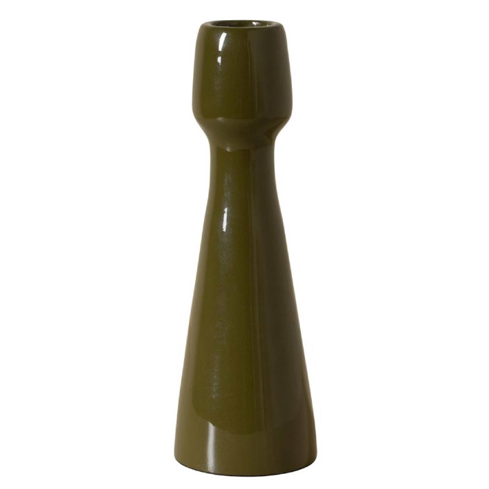 Metal Lacquered Candlestick In Green