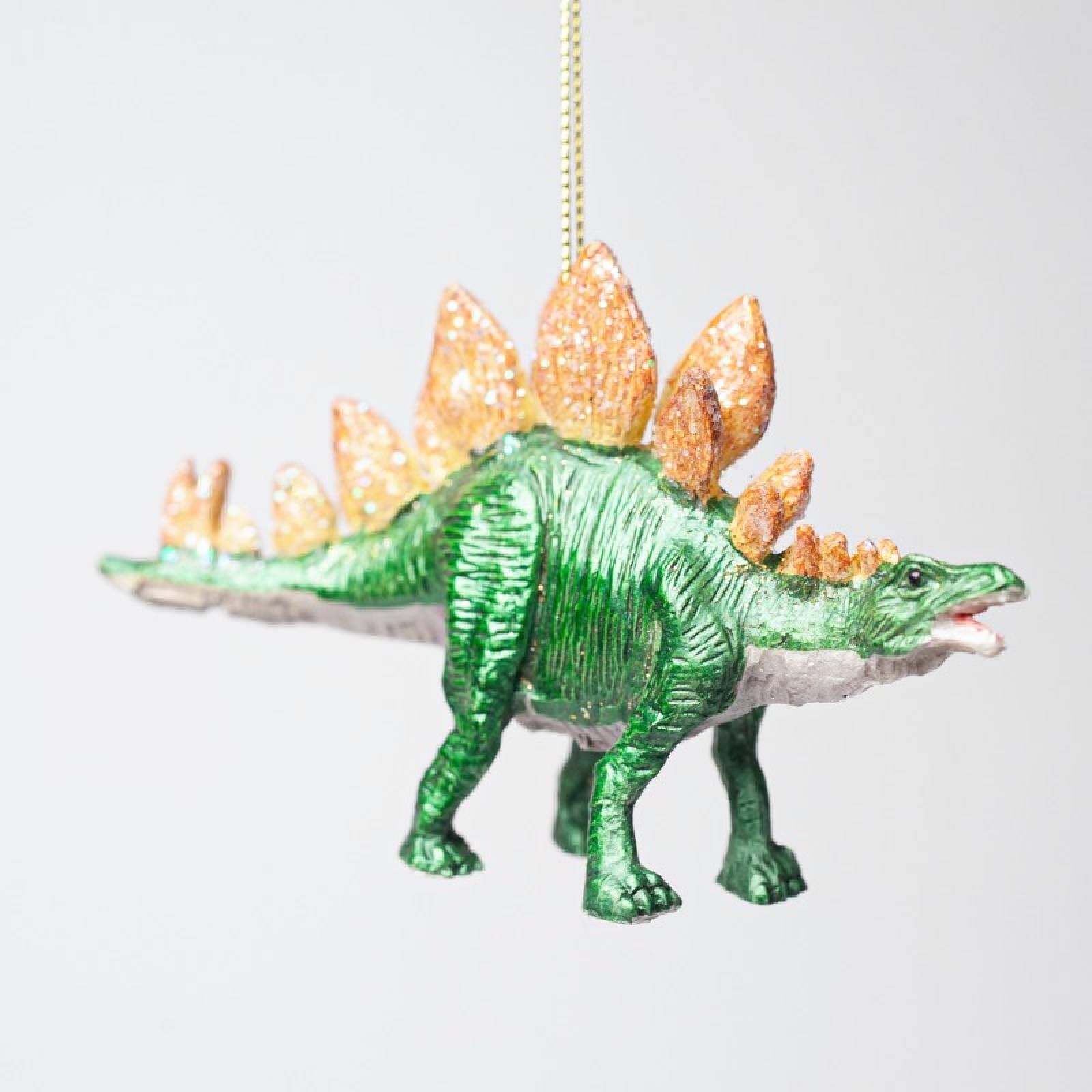 Metallic Resin Dinosaur Hanging Christmas Decoration