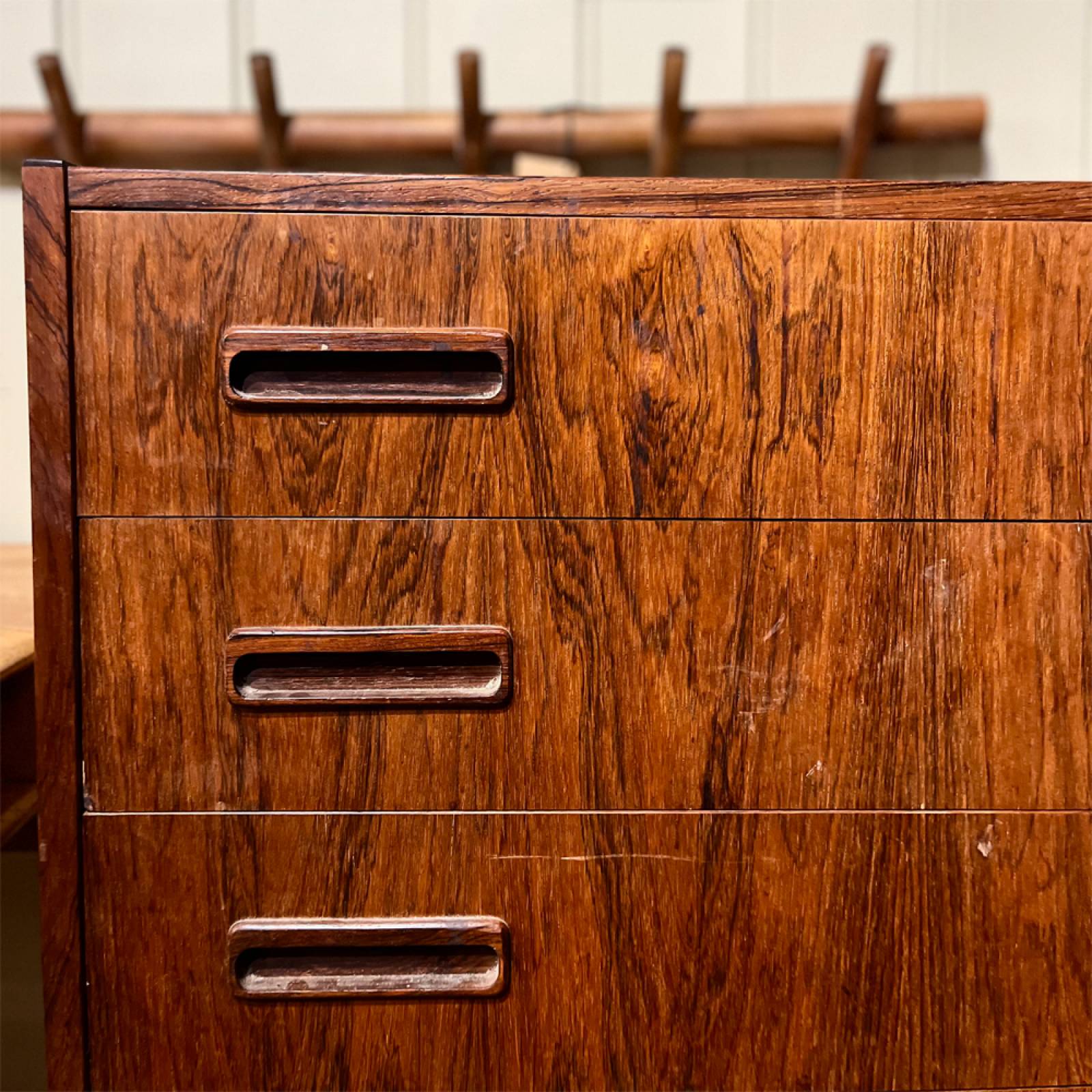 Mid Century Danish Rosewood Chest Of Drawers By E. Jensen thumbnails