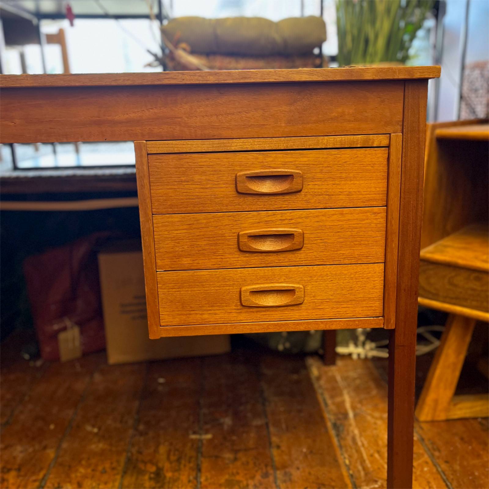 Mid-Century Danish Teak Twin Pedestal Desk thumbnails