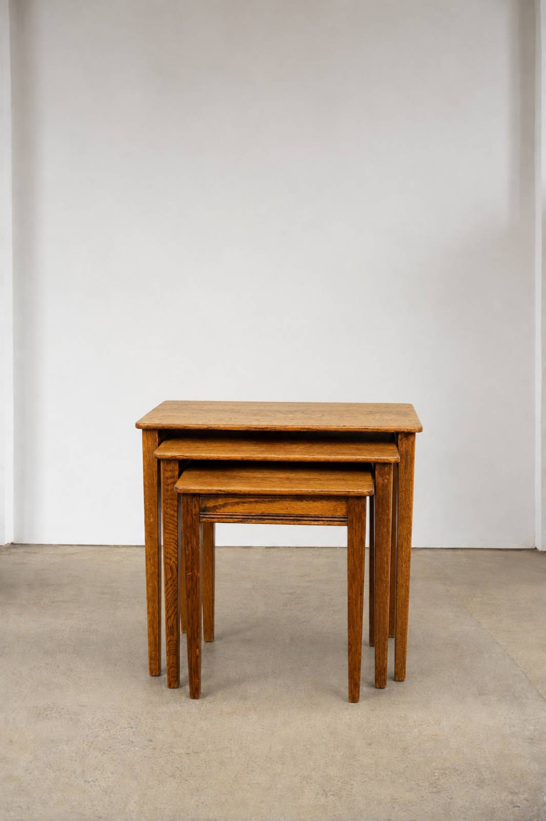 Mid Century Oak Nest Of Tables