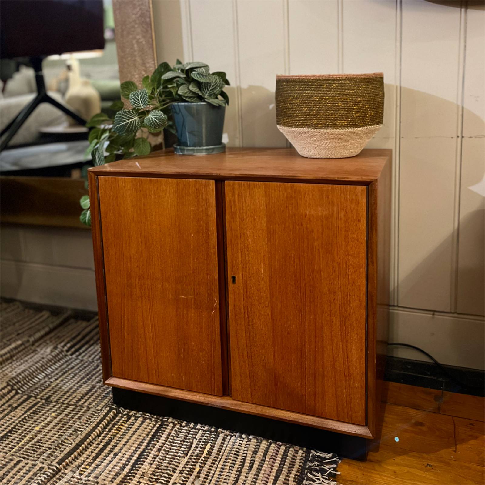 Mid-Century Teak LP Record Cabinet
