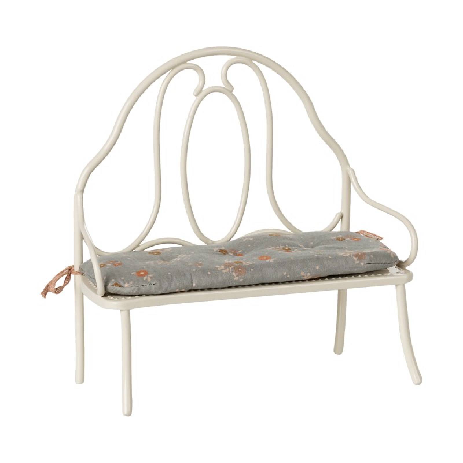 Miniature Vintage Style Bench In Off White By Maileg 3+