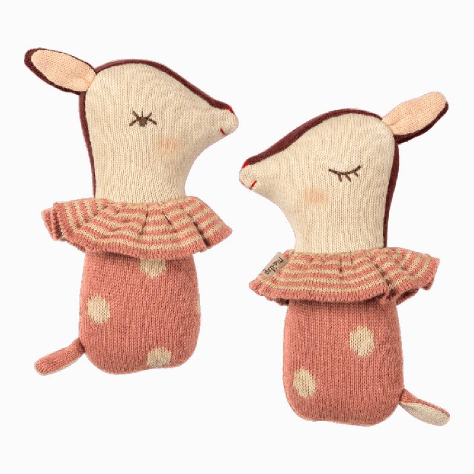 Mini Bambi Rattle In Rose Pink By Maileg 0+