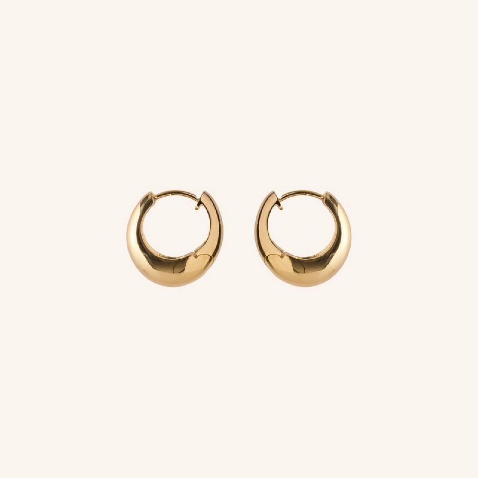 Mini Globe Huggies Hoop Earrings In Gold By Pernille Corydon